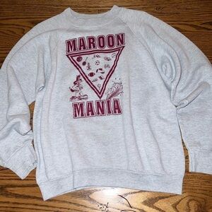 Fruit Of The Loom USA Made Maroon Mania Crewneck Sweatshirt